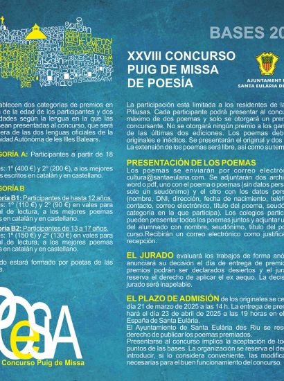 XXVIII Concurso Puig de Missa de Poesía 2025