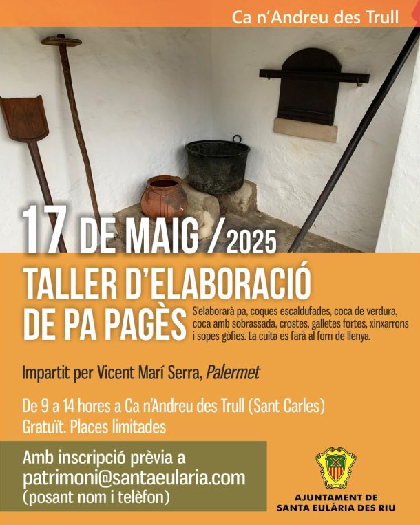 (PLAZAS AGOTADAS) Taller de elaboración de pan payés