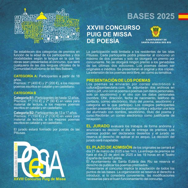 XXVIII Concurso Puig de Missa de Poesía 2025