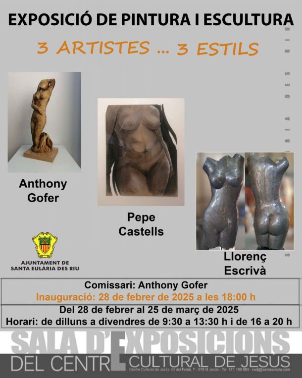 Exposición de pintura y escultura: 3 artistes, 3 estils